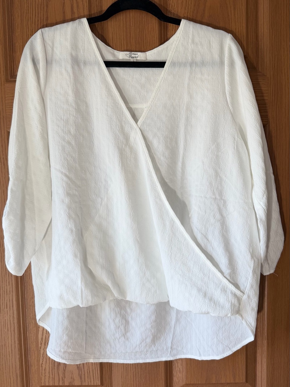 Beacon White Wrap V-Neck Blouse